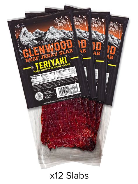 Teriyaki Beef Jerky Slab 12 Pack — Glenwood Snacks