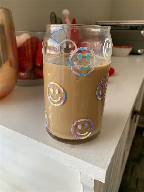 Smiley Face Beer Can Glass Smiley Face Iced Coffee Glass