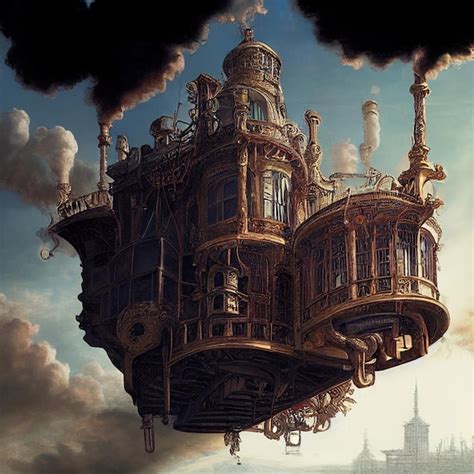 Steampunk Flying City