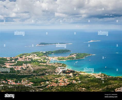 An aerial view of the village of Cavtat located by the shore of the sea Stock Photo - Alamy