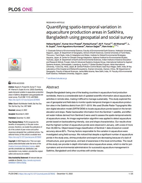 Quantifying Spatio Temporal Variation In Aquaculture Production Areas