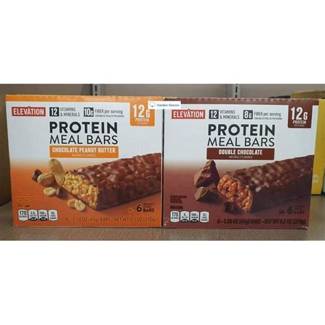 Elevation Protein Meal Bars Chocolate Peanut Butter And Double Chocolate 9 5oz 270g Two Boxes