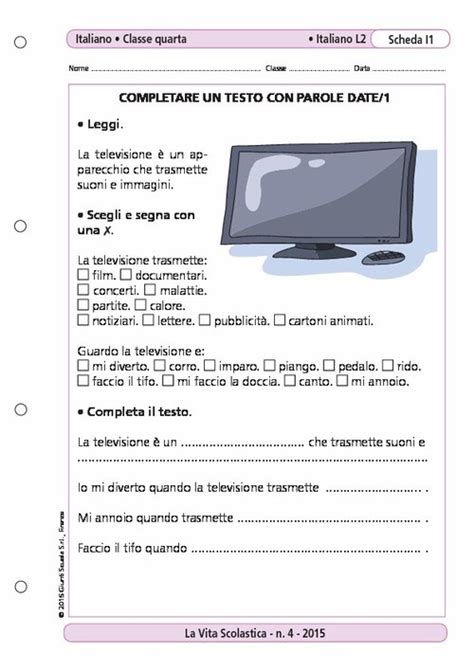 Completare Un Testo Con Parole Date Giunti Scuola