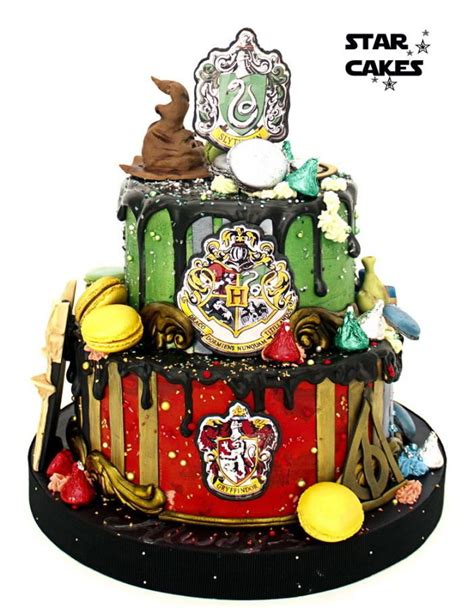 Harry Potter Hogwarts Themed Drip Cake Harry Potter Birthday Cake