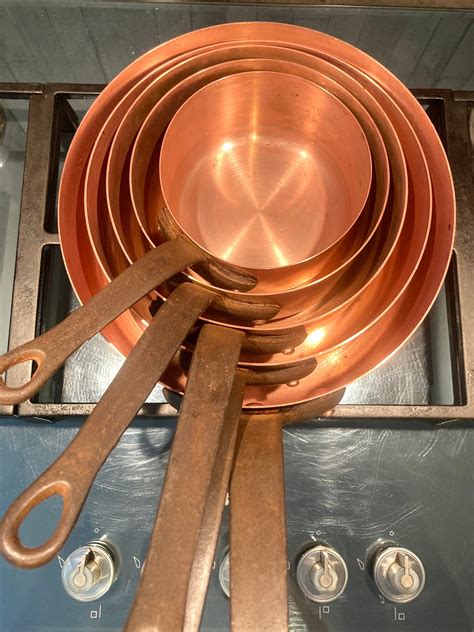 Solid Copper Pans Cookware Set 1mm Copper Rivets 5 Pieces | Etsy