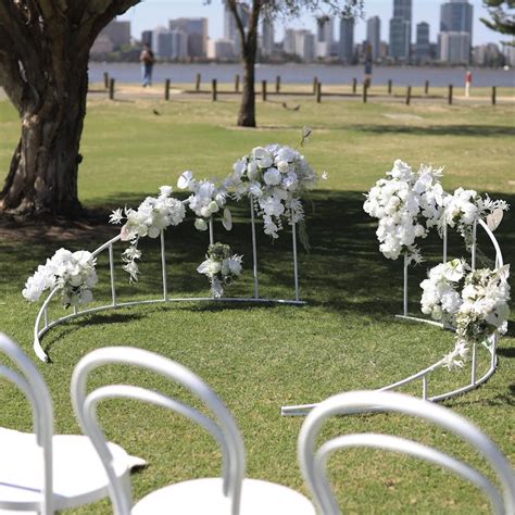 White Floral Floor Arch — Maisey Event Hire
