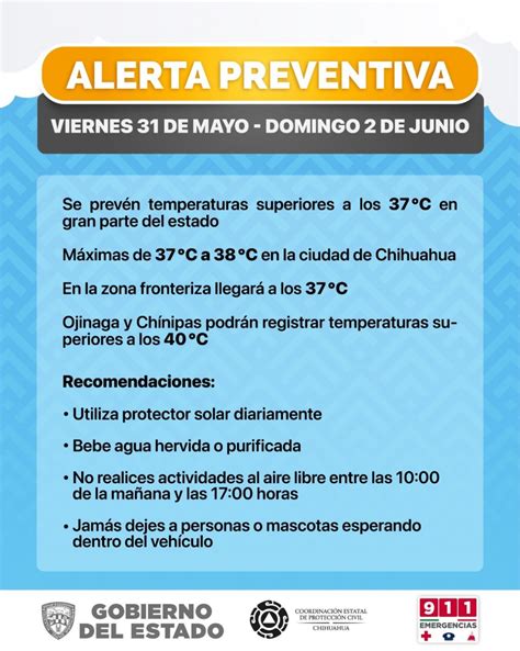 Mantiene Protección Civil Alerta Ante Pronóstico De Altas Temperaturas