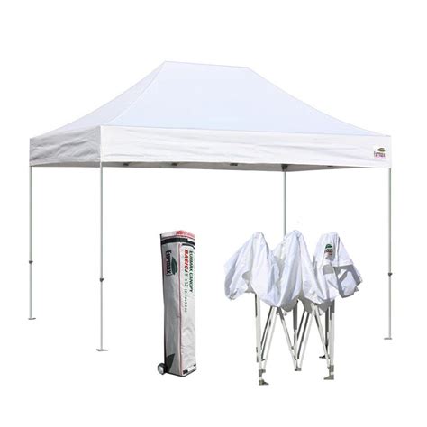 White Eurmax 8x12 Ez Pop Up Canopy Party Tent Commercial Outdoor Instant Canopies Bonus Deluxe