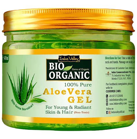 Indus Valley Bio Organic Aloe Vera Gel 100 Pure Buy Jar Of 400 0 Ml