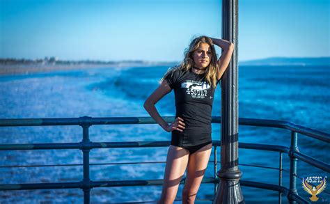 Beautiful Swimsuit Bikini Model Beach Venus Goddess Santa Monica Pier