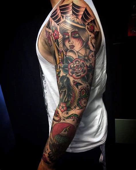 Top 59 Traditional Tattoo Sleeve Ideas [2021 Inspiration Guide]