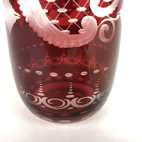 Set Of Two Egermann Ruby Red Glass Vases Czechoslovakia 1940s For Sale At 1stdibs Egermann