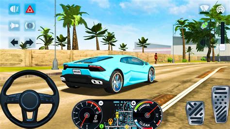 Blue Lamborghini Huracan Car Gameplay And Walkthroughs Taxi Sim