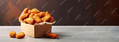 Premium Ai Image Chicken Nuggets In Cardboard Box Food Delivery Service Fried Chicken Legs In