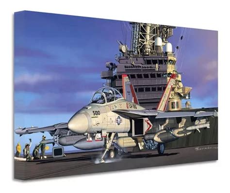 Cuadro Avión Caza Top Gun Canvas Grueso Cjt9 60x40cm Meses sin interés