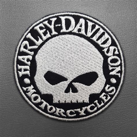 Harley Davidson Skull Motorcycle Embroidered Biker Patch Iron Etsy