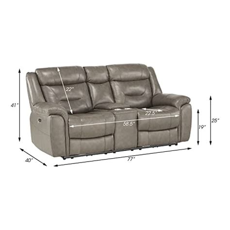 Lexicon Finlay Top Grain Leather 3 Piece Power Reclining Living Room Set Brownish Gray