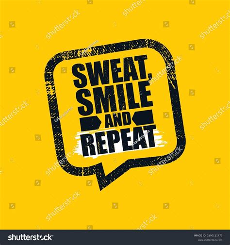 Sweat Smile Repeat Inspiring Workout Fitness Stock Vector Royalty Free