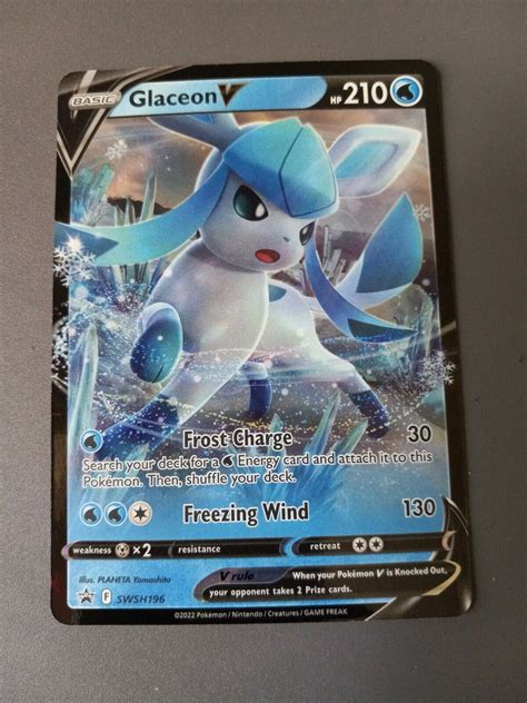 Mavin GLACEON V SWSH196 BRILLIANT STARS POKEMON BLACK STAR RARE HOLO