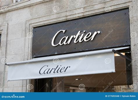 Cartier Logo Brand and Store Sign Text Front Wall Entrance Luxury ...