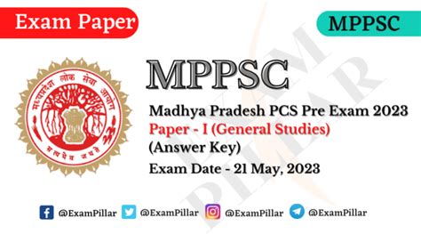 Mppsc Pre Exam 2023 Paper I General Studies 21 May 2023 Official