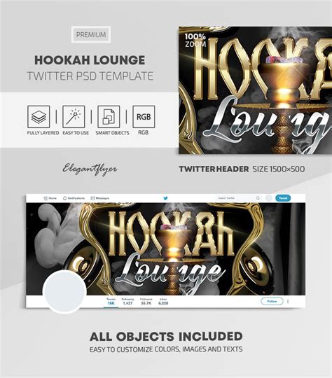 Golden Luxury Hookah Lounge Premium Social Media Template PSD | by Elegantflyer