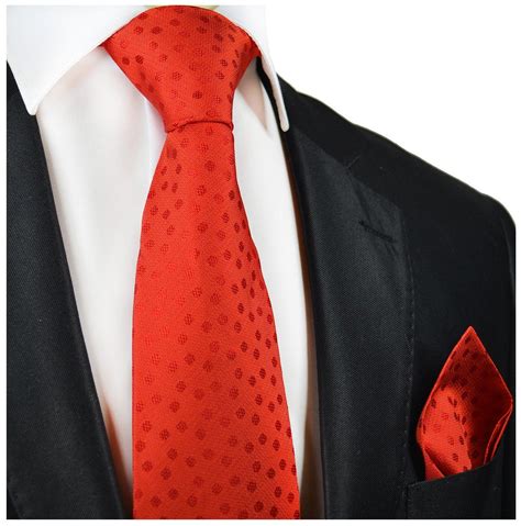 Red Polka Dot Silk Tie And Pocket Square Paul Malone