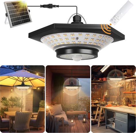 Nulmvic Solar Lights Outdoor With Smart Motion Sensor Outdoor Waterproof Hanging Pendant Lights