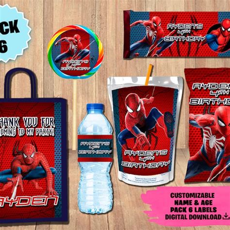 Spiderman Party Favors Etsy