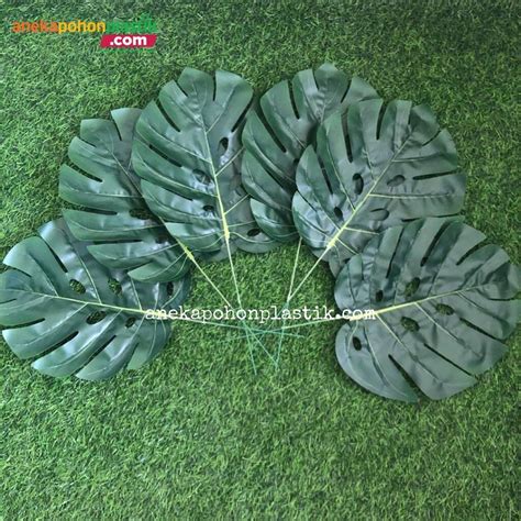 Jual Daun Monstera Tapak Gajah Pcs Tangkai X Semi Latex Artificial