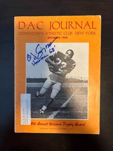 RARE OJ SIMPSON SIGNED 1968 HEISMAN TROPHY PROGRAM DAC JOURNAL USC