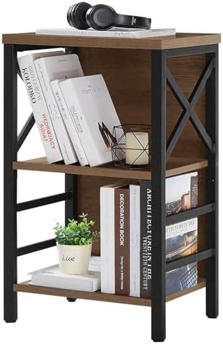 Amazon Pshelfy Bookshelf 3 Tier Rustic Industrial Book Shelves