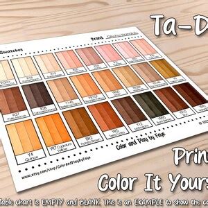 Ohuhu Honolulu 24 Skin Tones Marker Swatch Blank Chart Printable DIY