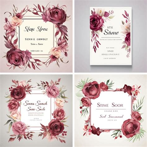 Invitation De Mariage Rose Ornement D Anniversaire Aquarelle Mariage