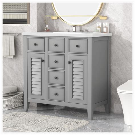 Winston Porter Myrla 35 98 Single Bathroom Vanity With Ceramic Top