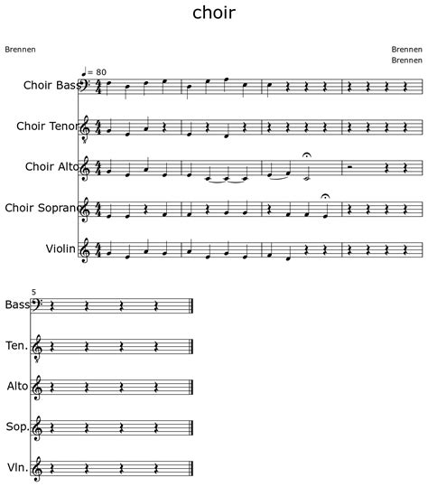 choir - Sheet music for Choir Tenor, Violin