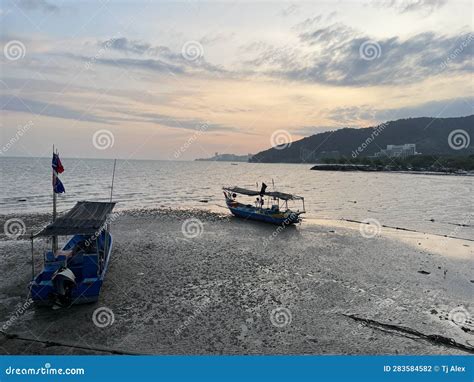 Sunset and Beach in Penang Island Malaysia Stock Photo - Image of blue ...