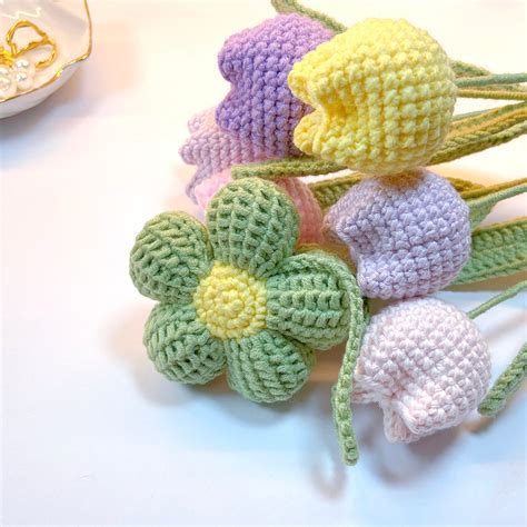 Crochet Flower Pattern Crochet Keychain Pattern Crochet - Etsy