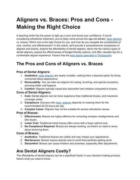 PPT - Aligners vs. Braces_ Pros and Cons - Making the Right Choice ...