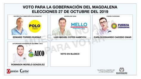 Así Será El Orden De Los Candidatos A La Gobernación En El Tarjetón