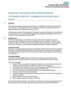 Fillable Online Scarboroughryedaleccg Nhs MSK Engagmenet Plan NHS