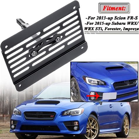 Front Bumper Tow Hook License Plate Mount Bracket For Subaru Wrx Sti