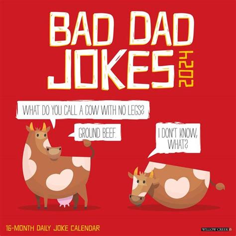 Willow Creek Press Bad Dad Jokes 2024 Wall Calendar 32275 Blains