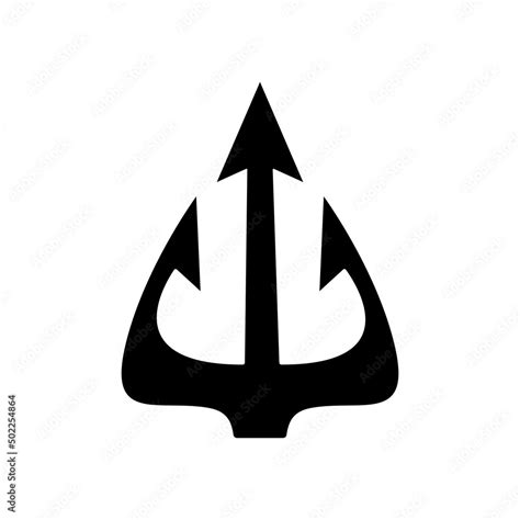 Trident icon. Trident Neptune weapon. Poseidon black symbol. Vector ...