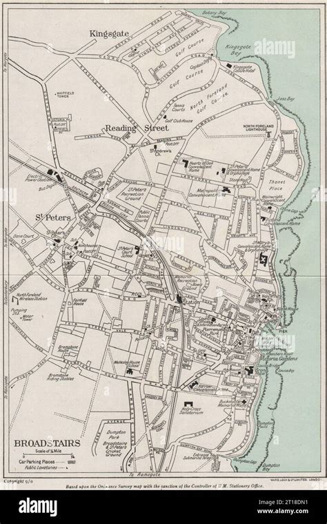 broadstairs vintage towncity plan kent ward lock vintage map chart stock photo alamy