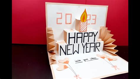 New Year Card Diy Handmade Greeting Card Pop Up Greeting Card For