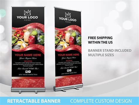 Retractable Banner Custom Roll Up Banner Stand Pop Up Banner Etsy