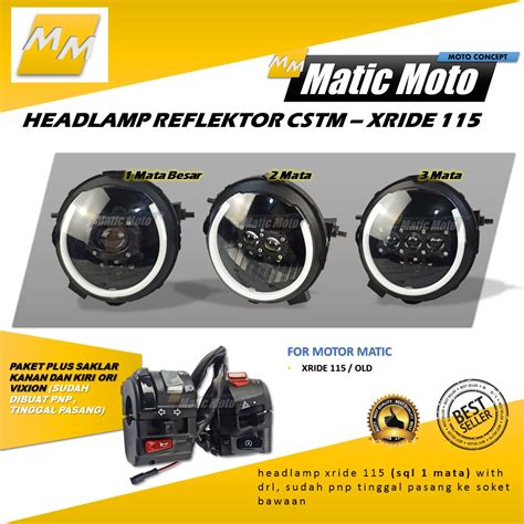 Lampu Headlamp Xride Model Cstm Reflektor Xride Lampu Utama