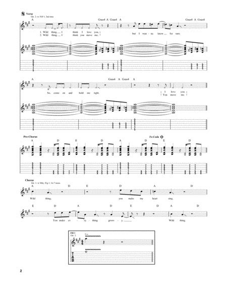 Wild Thing By The Troggs Electric Guitar Digital Sheet Music Sheet Music Plus