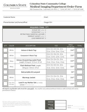 Fillable Online Cscc Medical Imaging Department Order Form Cscc Fax